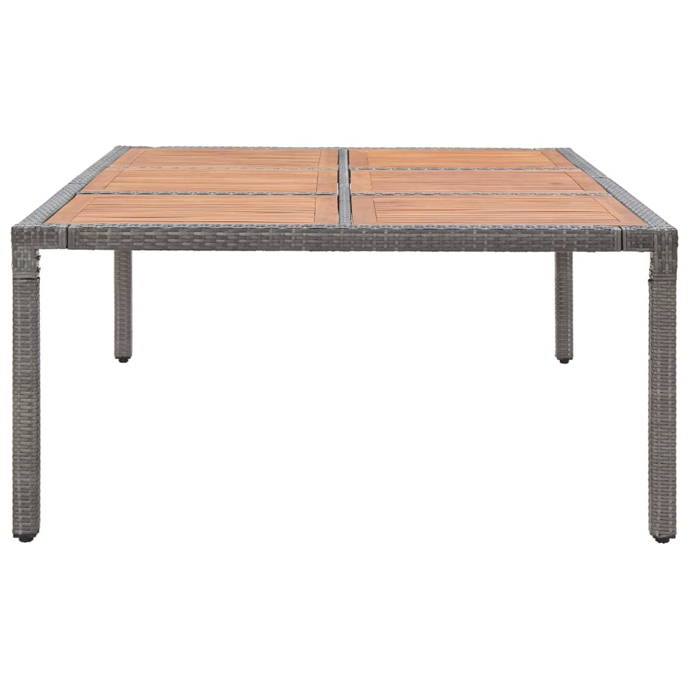Tuintafel 200x150x74 cm poly rattan en massief acaciahout grijs MeubelReus