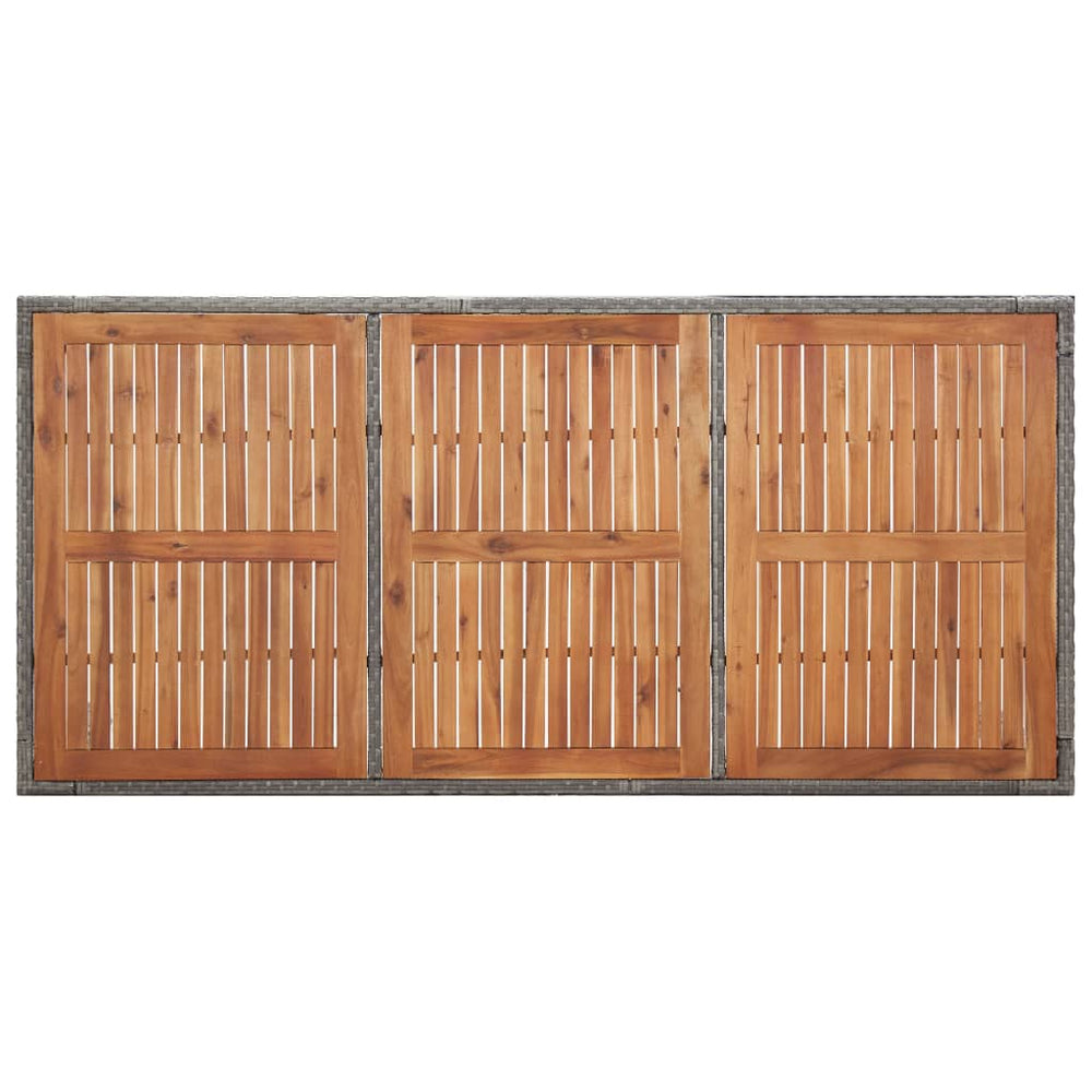 Tuintafel 200x150x74 cm poly rattan en massief acaciahout grijs MeubelReus