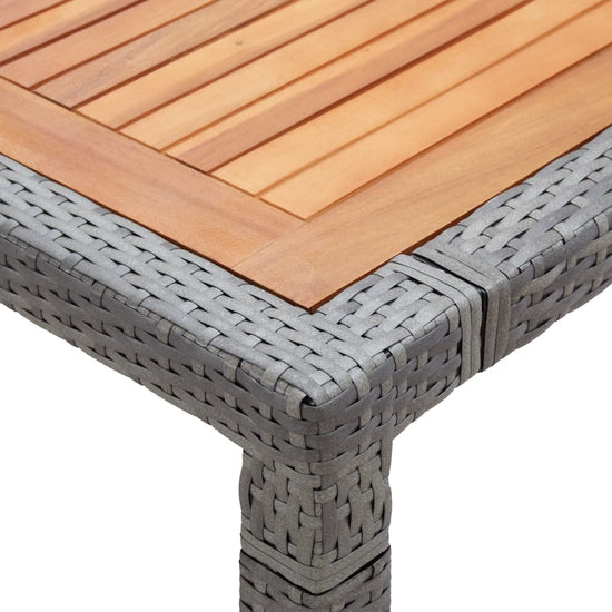 Tuintafel 200x150x74 cm poly rattan en massief acaciahout grijs MeubelReus