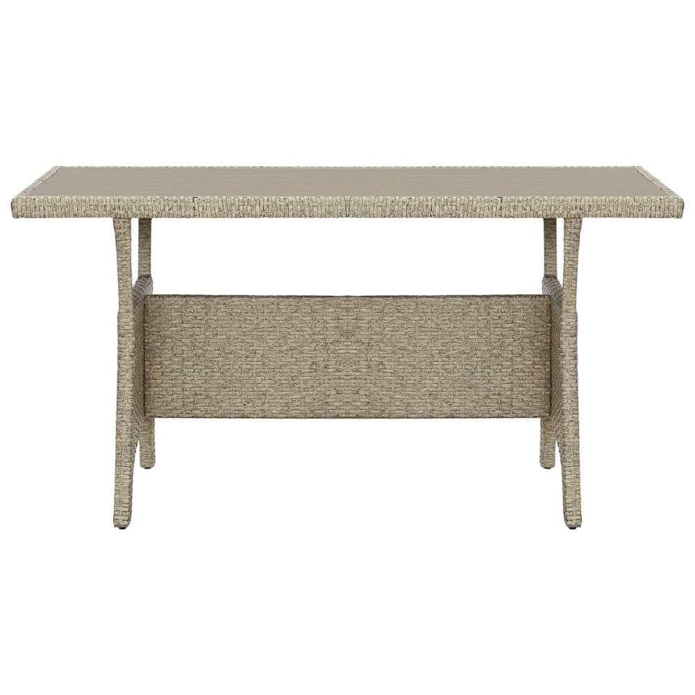 Tuintafel 130x70x66 cm poly rattan grijs MeubelReus