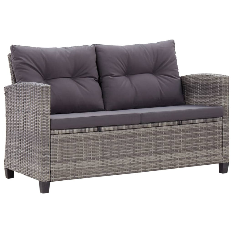 6-delige Loungeset met kussens poly rattan donkergrijs MeubelReus