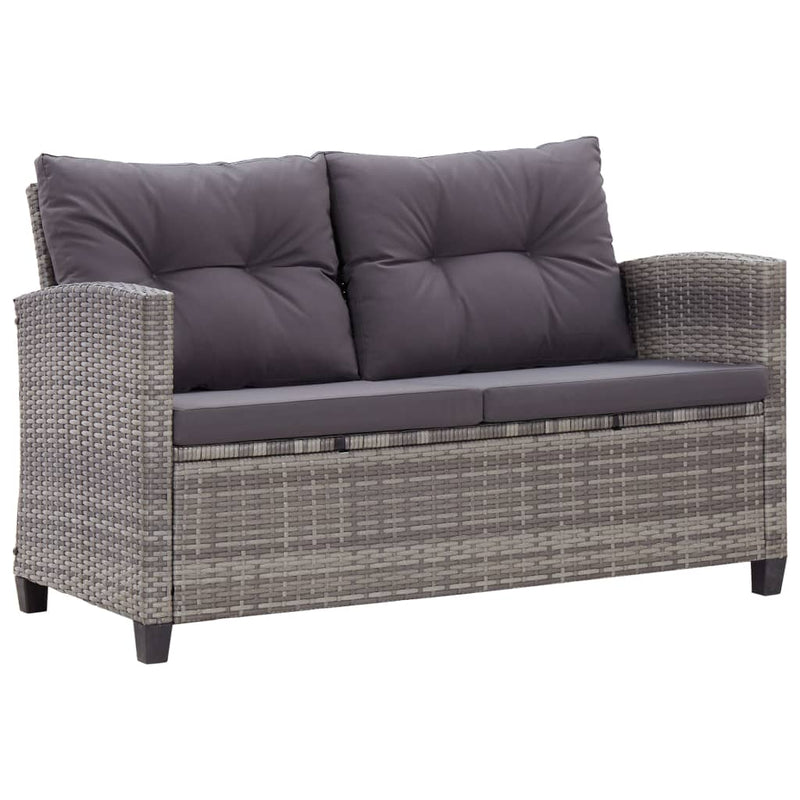 6-delige Loungeset met kussens poly rattan donkergrijs MeubelReus