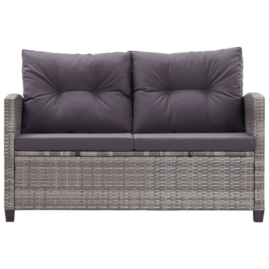 6-delige Loungeset met kussens poly rattan donkergrijs MeubelReus