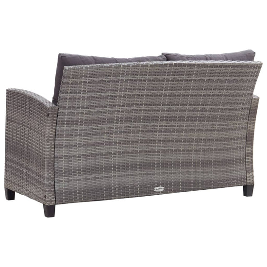 6-delige Loungeset met kussens poly rattan donkergrijs MeubelReus