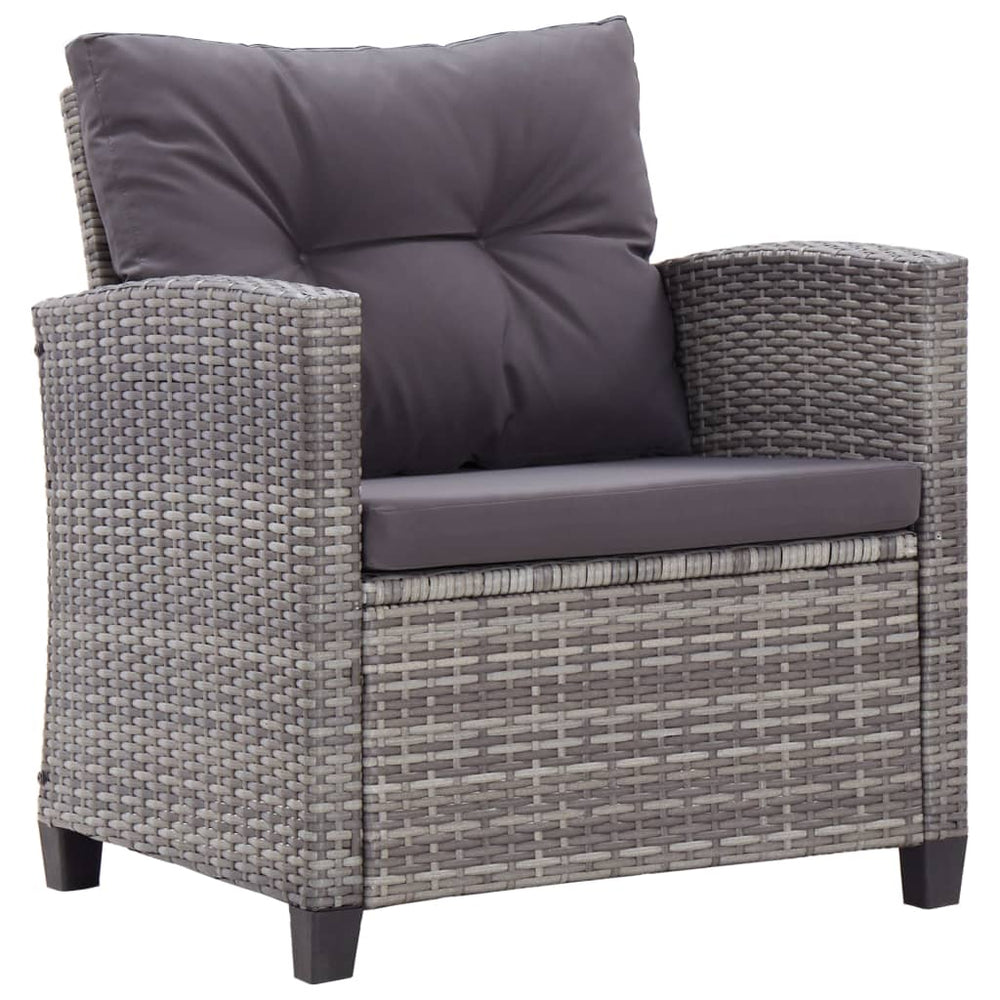 6-delige Loungeset met kussens poly rattan donkergrijs MeubelReus