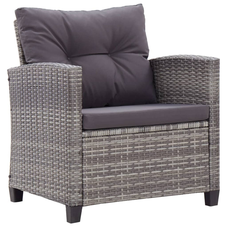 6-delige Loungeset met kussens poly rattan donkergrijs MeubelReus