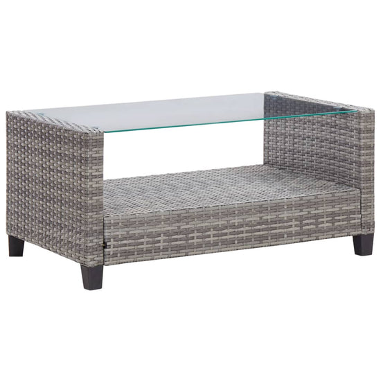 6-delige Loungeset met kussens poly rattan donkergrijs MeubelReus