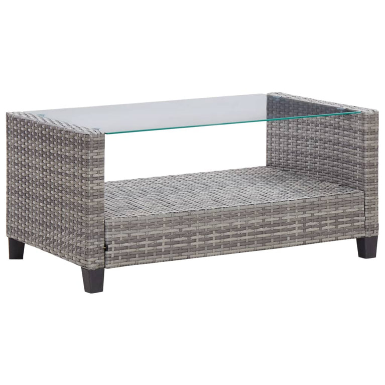 6-delige Loungeset met kussens poly rattan donkergrijs MeubelReus