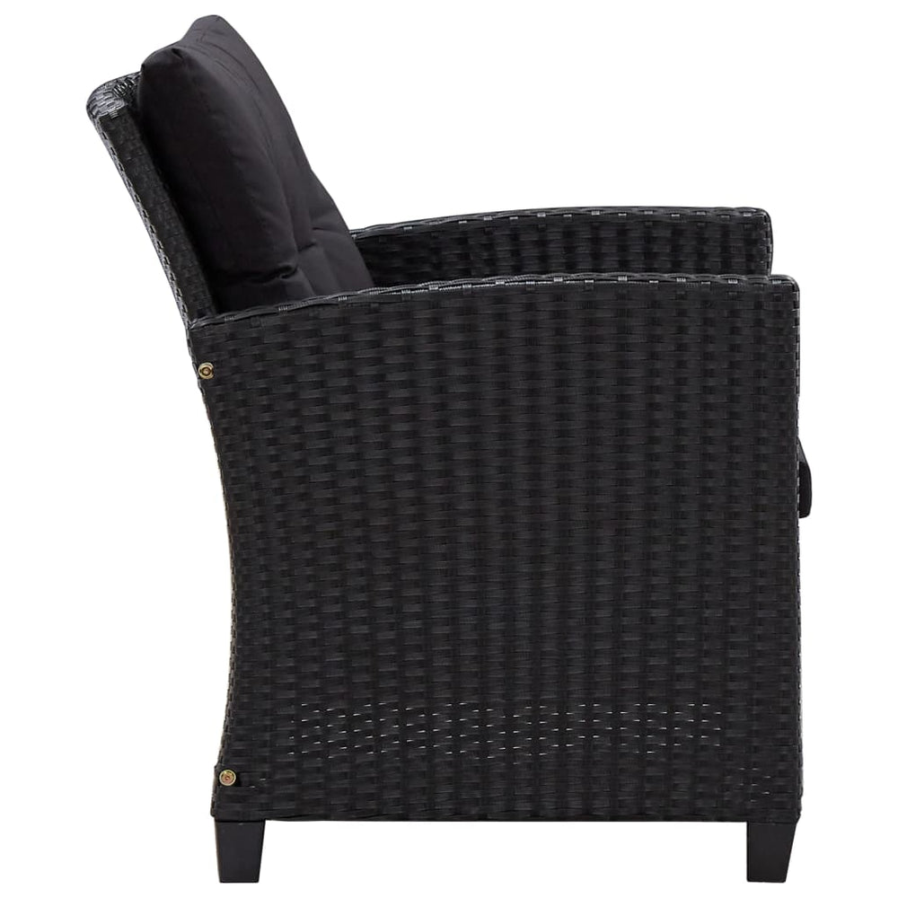 6-delige Loungeset met kussens poly rattan zwart MeubelReus