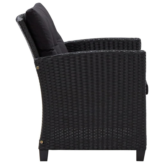 6-delige Loungeset met kussens poly rattan zwart MeubelReus