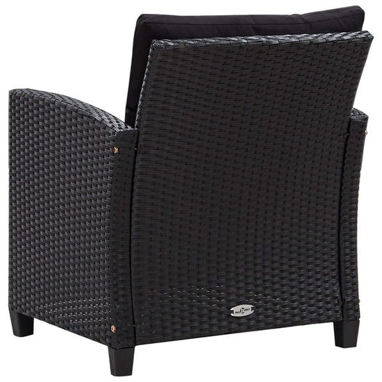 6-delige Loungeset met kussens poly rattan zwart MeubelReus