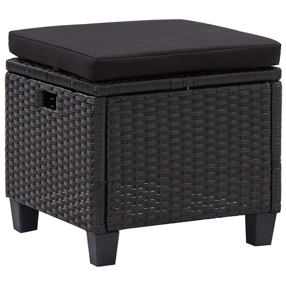6-delige Loungeset met kussens poly rattan zwart MeubelReus