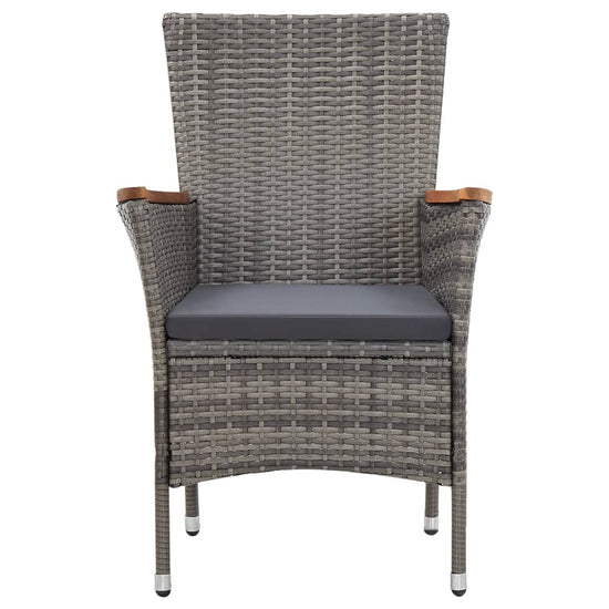 7-delige Tuinset met kussens poly rattan grijs MeubelReus