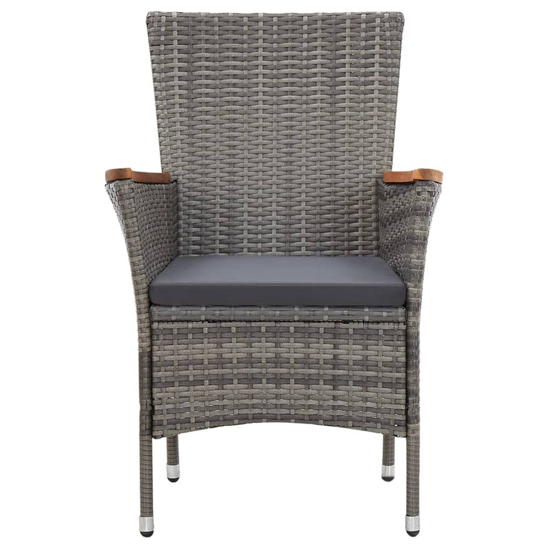 7-delige Tuinset met kussens poly rattan grijs MeubelReus