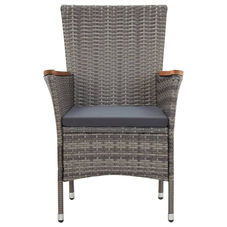 5-delige Tuinset met kussens poly rattan grijs MeubelReus