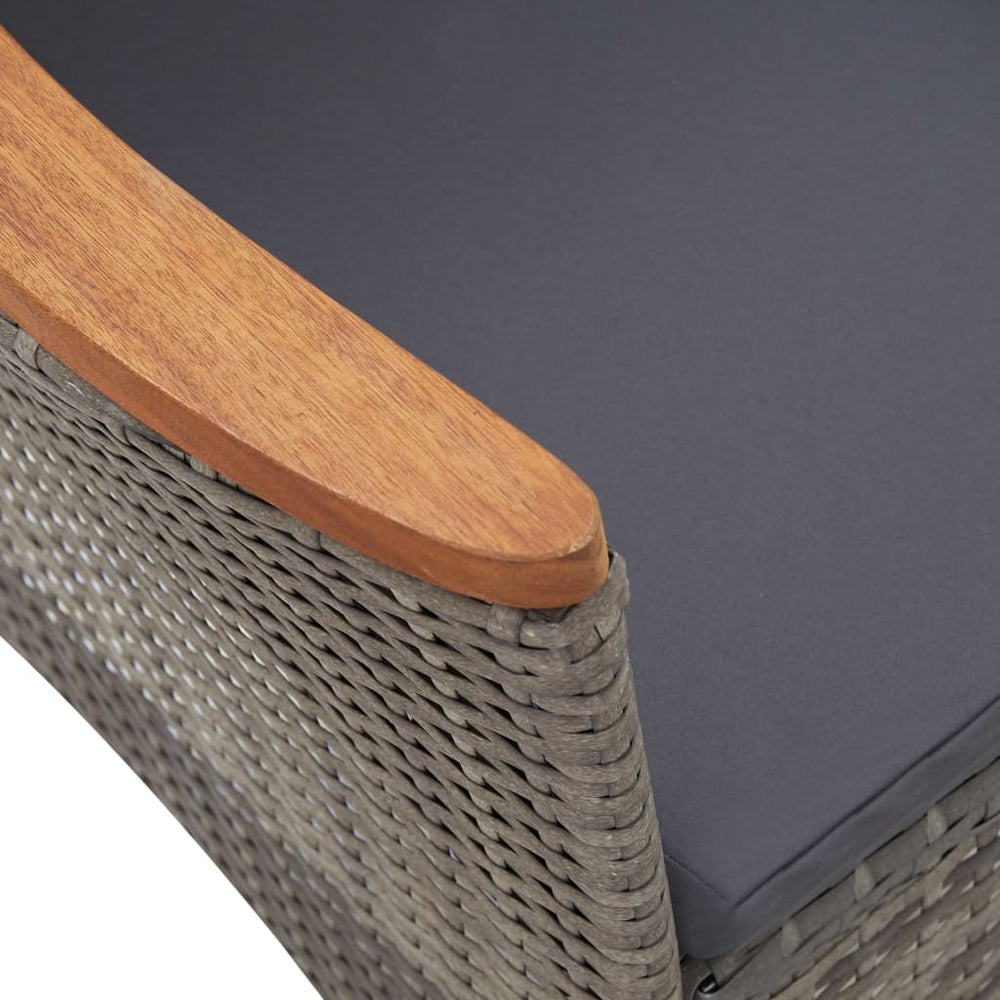 5-delige Tuinset met kussens poly rattan grijs MeubelReus