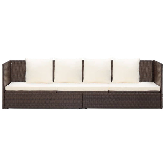 Tuinbed met kussens poly rattan bruin MeubelReus