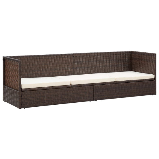Tuinbed met kussens poly rattan bruin MeubelReus