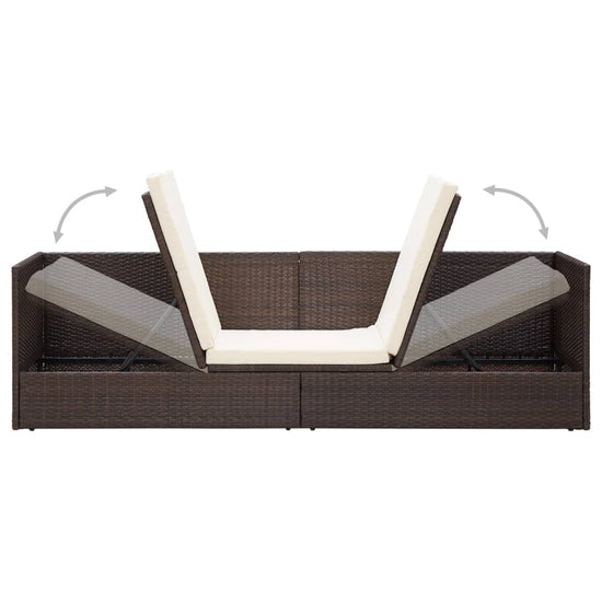 Tuinbed met kussens poly rattan bruin MeubelReus