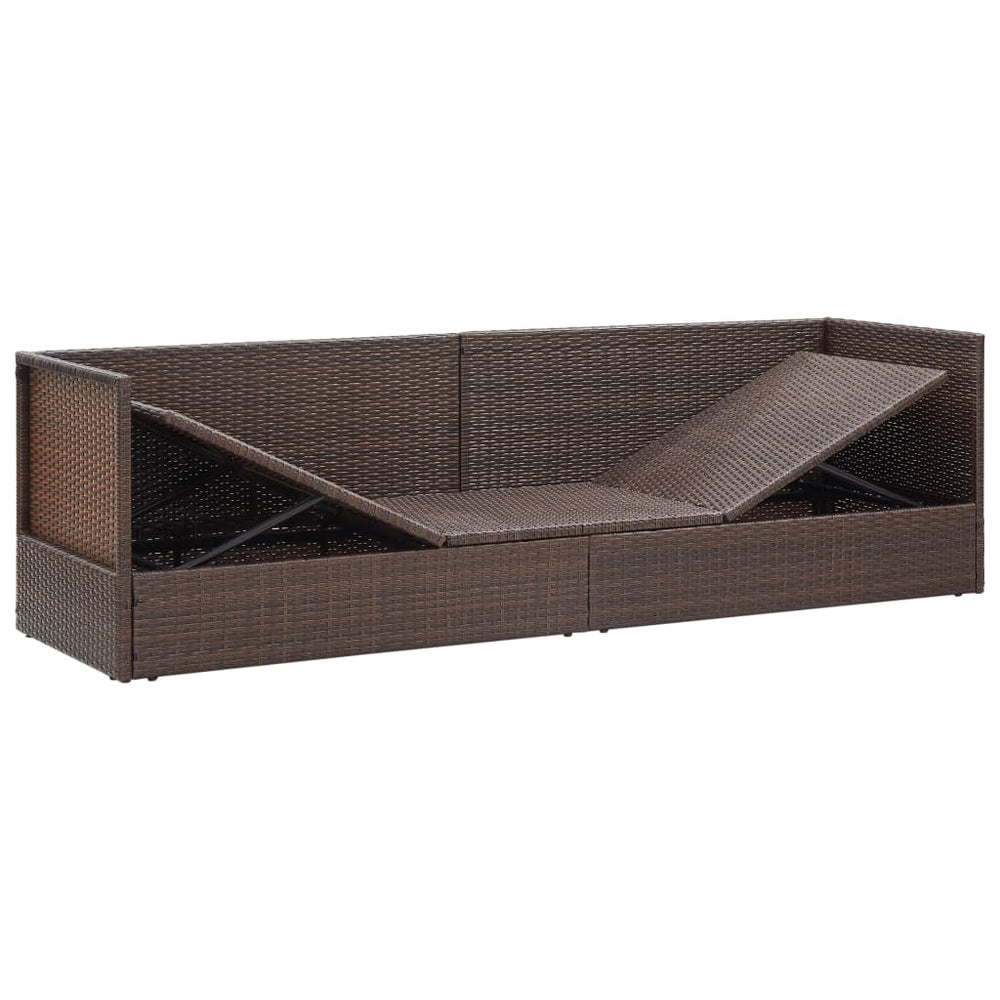 Tuinbed met kussens poly rattan bruin MeubelReus