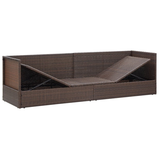 Tuinbed met kussens poly rattan bruin MeubelReus