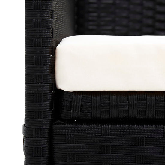 Tuinbank met luifel poly rattan zwart MeubelReus