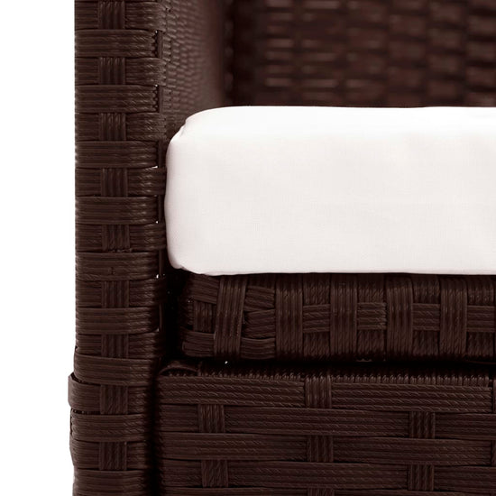 Tuinbank met luifel poly rattan bruin MeubelReus