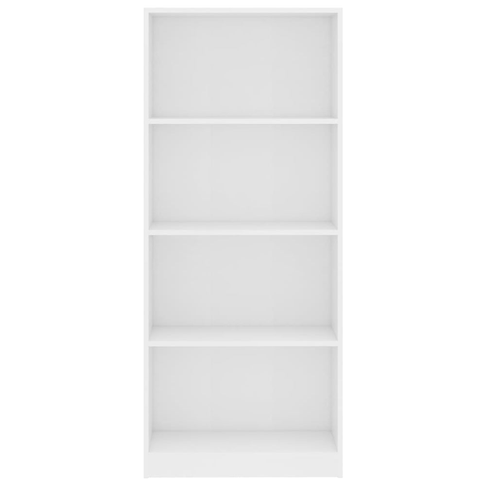 Boekenkast met 4 schappen 60x24x142 cm bewerkt hout wit MeubelReus