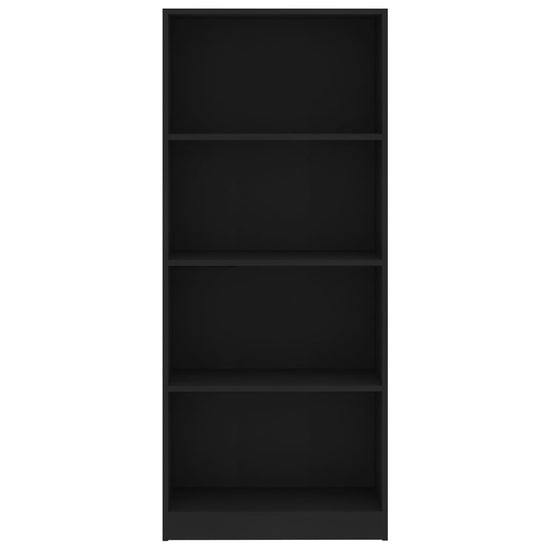 Boekenkast met 4 schappen 60x24x142 cm bewerkt hout zwart MeubelReus
