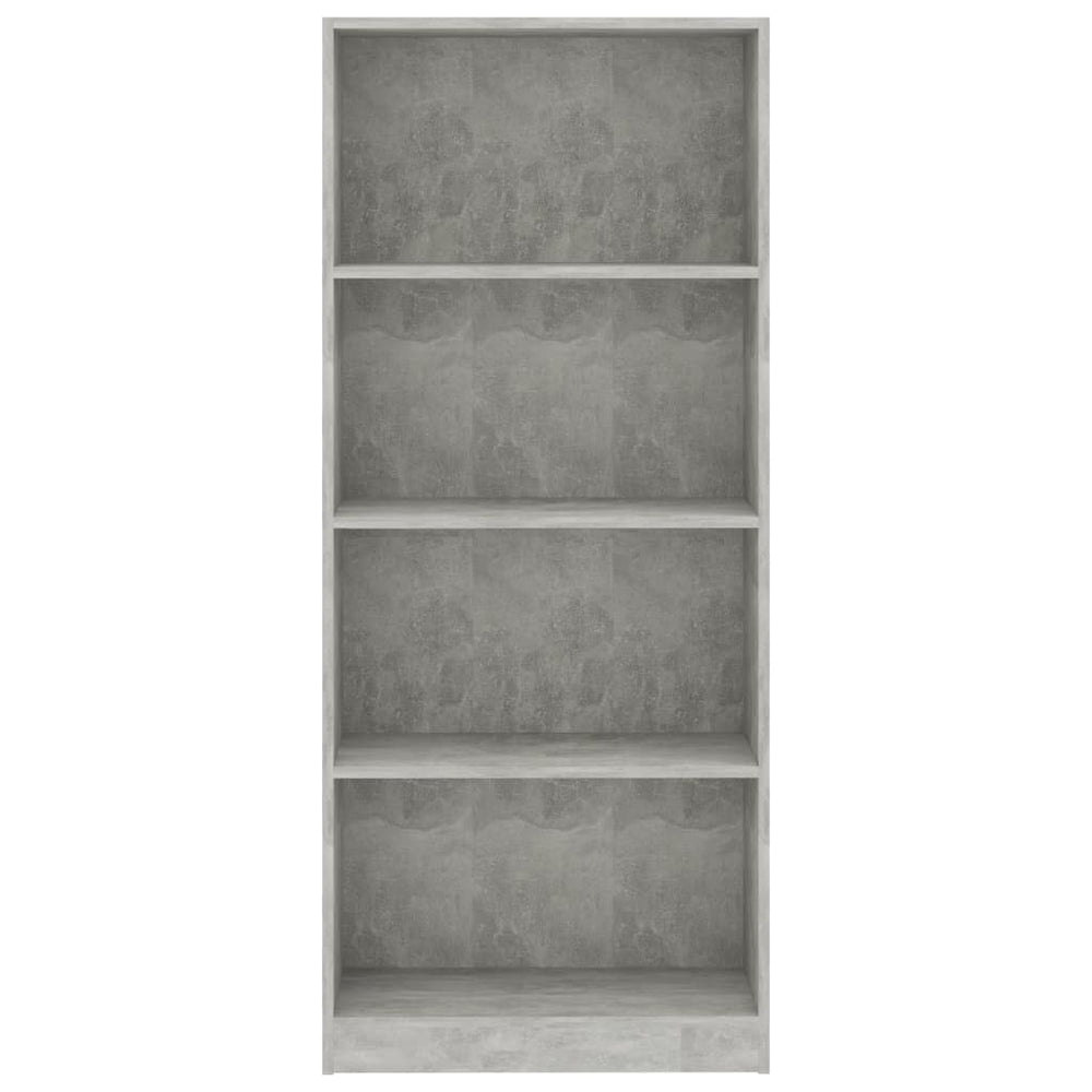 Boekenkast met 4 schappen 60x24x142 cm bewerkt hout betongrijs MeubelReus