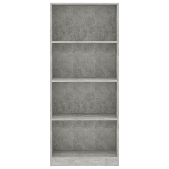 Boekenkast met 4 schappen 60x24x142 cm bewerkt hout betongrijs MeubelReus