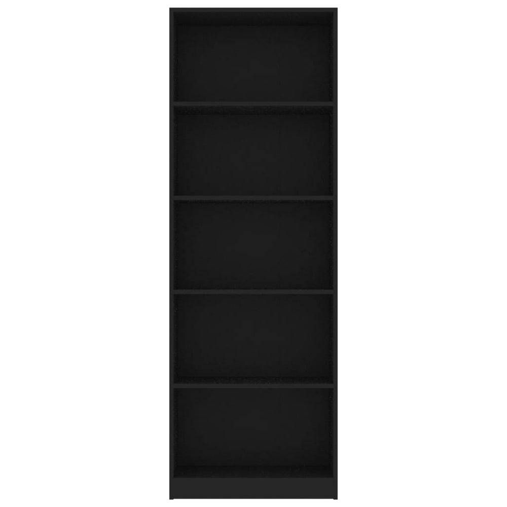 Boekenkast met 5 schappen 60x24x175 cm bewerkt hout zwart MeubelReus