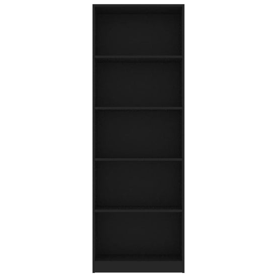 Boekenkast met 5 schappen 60x24x175 cm bewerkt hout zwart MeubelReus