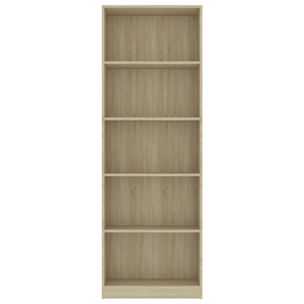 Boekenkast met 5 schappen 60x24x175 cm bewerkt hout sonoma eik MeubelReus