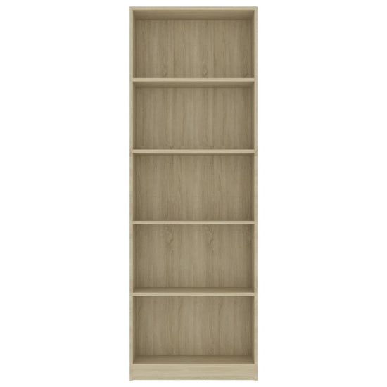 Boekenkast met 5 schappen 60x24x175 cm bewerkt hout sonoma eik MeubelReus