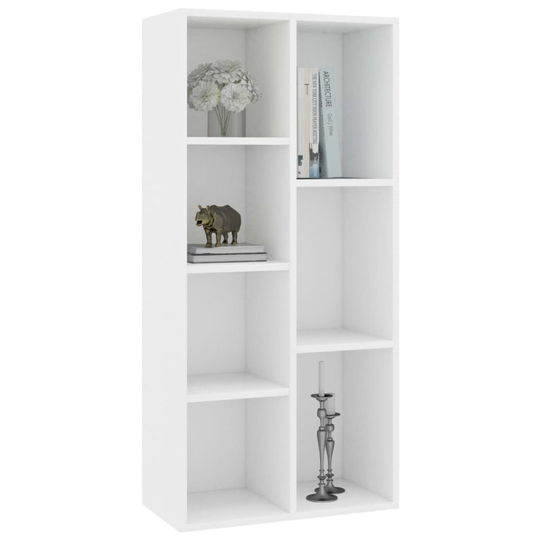 Boekenkast 50x25x106 cm bewerkt hout wit