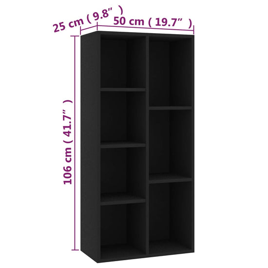 Boekenkast 50x25x106 cm bewerkt hout zwart MeubelReus