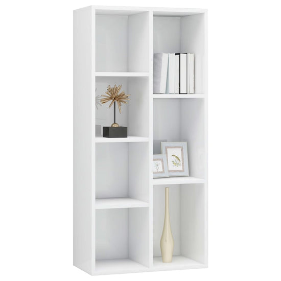 Boekenkast 50x25x106 cm bewerkt hout hoogglans wit MeubelReus