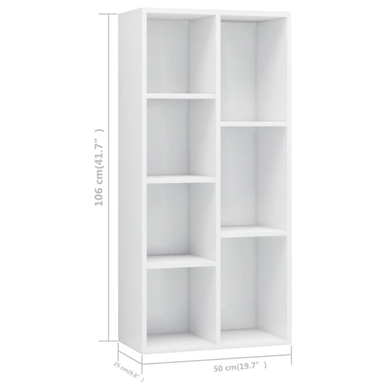 Boekenkast 50x25x106 cm bewerkt hout hoogglans wit MeubelReus