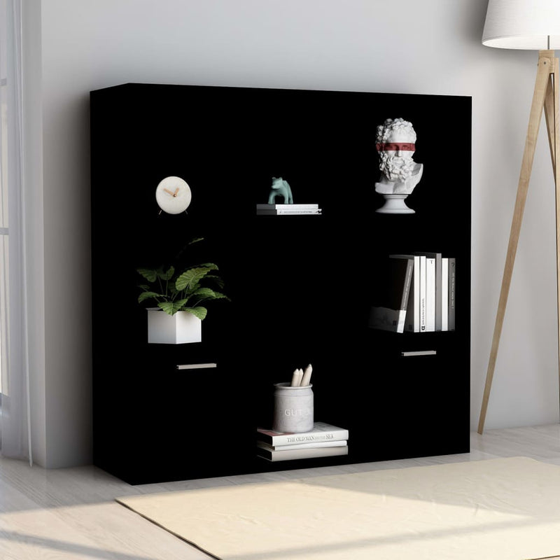 Boekenkast 98x30x98 cm spaanplaat zwart MeubelReus