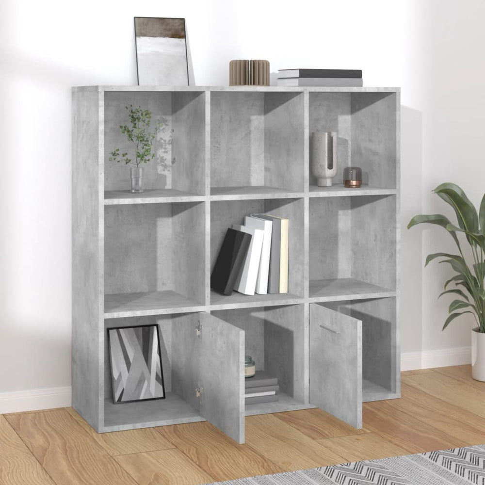 Boekenkast 98x30x98 cm spaanplaat betongrijs MeubelReus