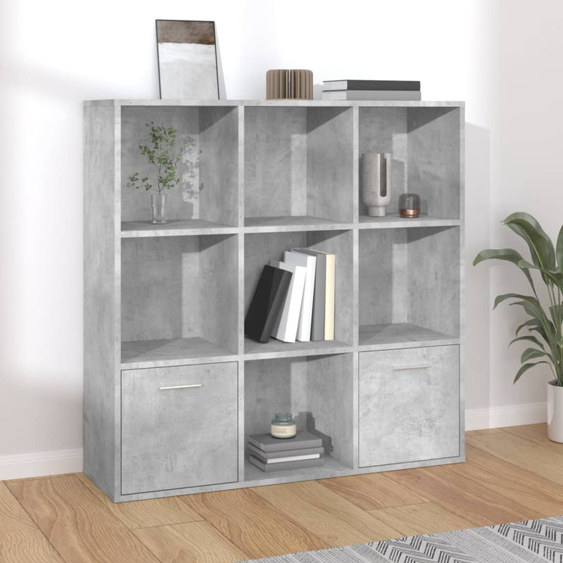 Boekenkast 98x30x98 cm spaanplaat betongrijs MeubelReus