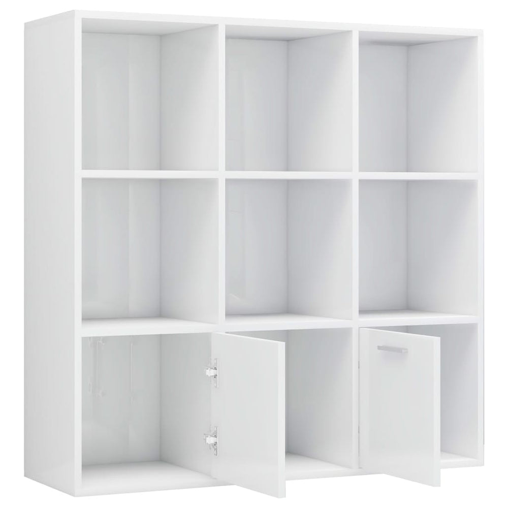 Boekenkast 98x30x98 cm spaanplaat hoogglans wit MeubelReus