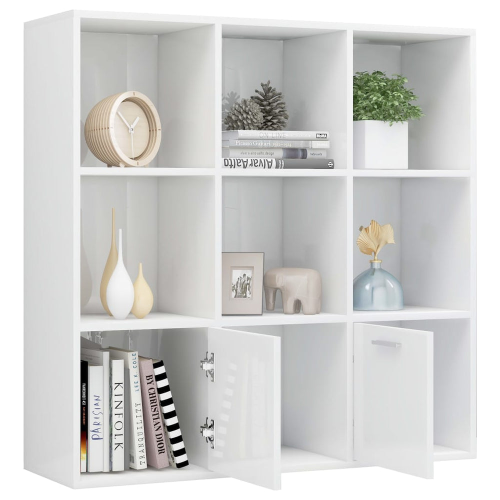 Boekenkast 98x30x98 cm spaanplaat hoogglans wit MeubelReus