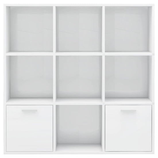 Boekenkast 98x30x98 cm spaanplaat hoogglans wit MeubelReus
