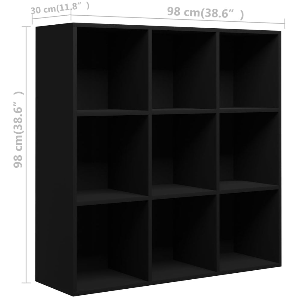 Boekenkast 98x30x98 cm spaanplaat zwart MeubelReus