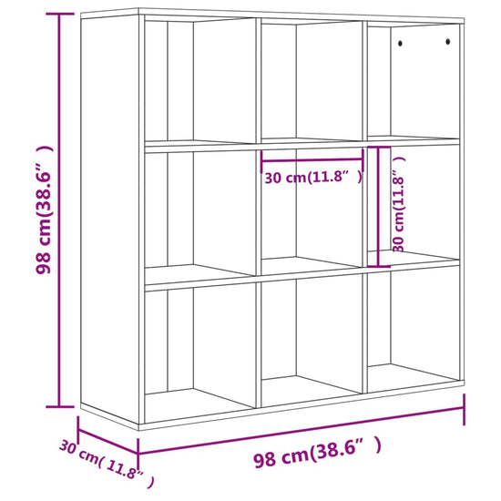 Boekenkast 98x30x98 cm spaanplaat betongrijs MeubelReus