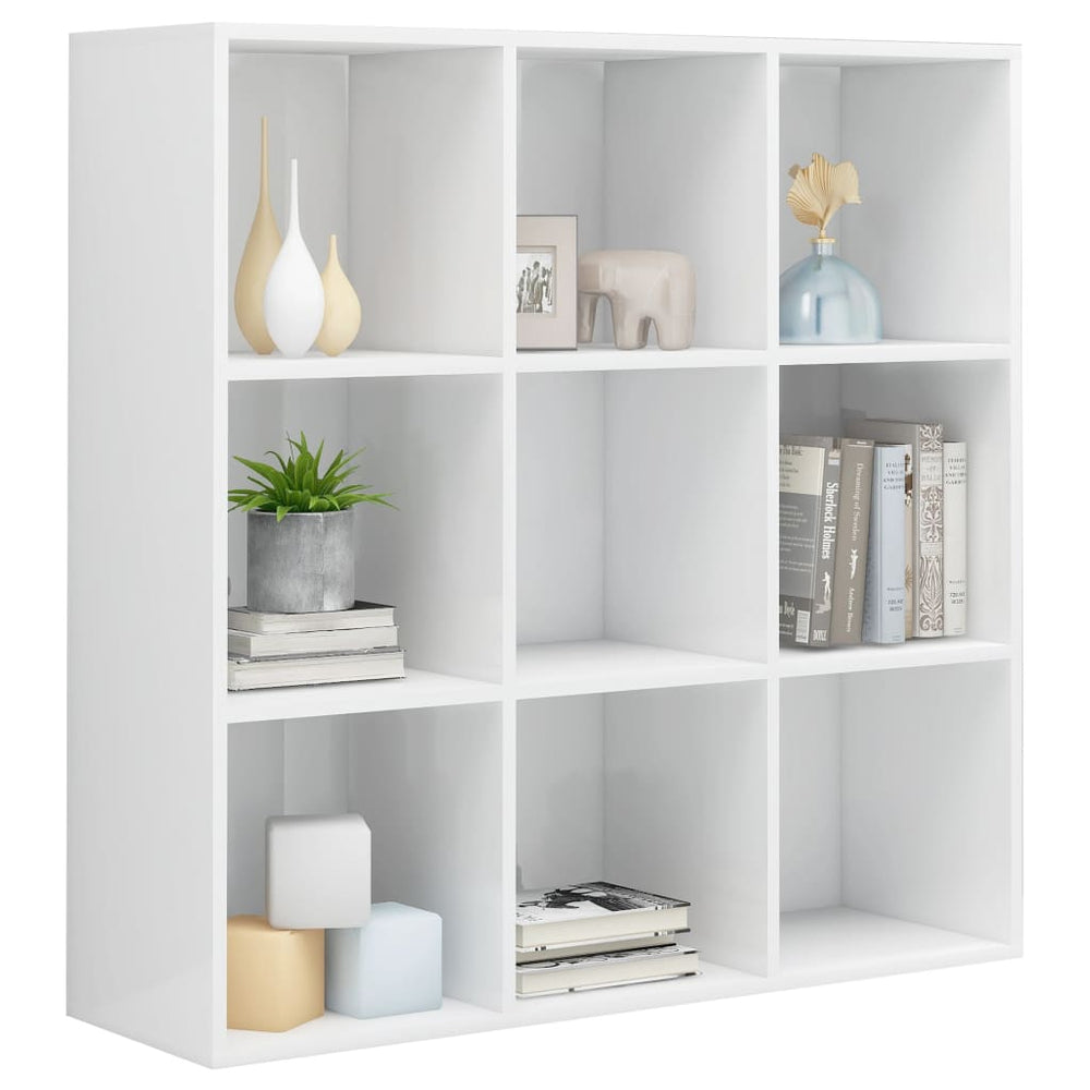 Boekenkast 98x30x98 cm spaanplaat hoogglans wit MeubelReus