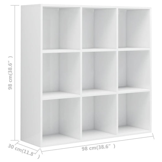 Boekenkast 98x30x98 cm spaanplaat hoogglans wit MeubelReus