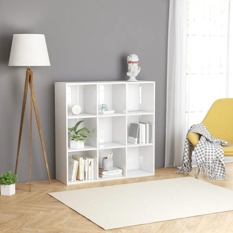 Boekenkast 98x30x98 cm spaanplaat hoogglans wit MeubelReus